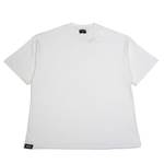 deuXros cloud oversized tee ghost front view, 250 gsm heavyweight cotton, boxy drop-shoulder silhouette