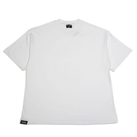 deuXros cloud oversized tee ghost front view, 250 gsm heavyweight cotton, boxy drop-shoulder silhouette