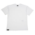 deuXros cloud structured tee ghost front view, 300 gsm ring spun cotton, tonal embroidered script at mid body