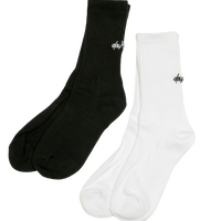 deuXros ink and crew sock ghost image with embroidered script logo, ribbed cotton blend, cushioned sole