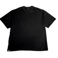 deuXros ink oversized tee ghost front view, 250 gsm heavyweight cotton, boxy drop-shoulder silhouette