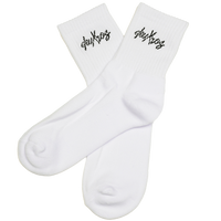 deuXros cloud mid crew sock ghost image with jacquard woven logo, ribbed cotton blend