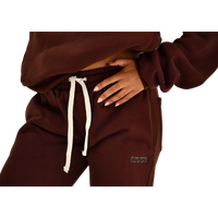deuXros plumwood sweatpants waistband and logo detail, elastic drawcord, tonal matte 3d rubberized box logo